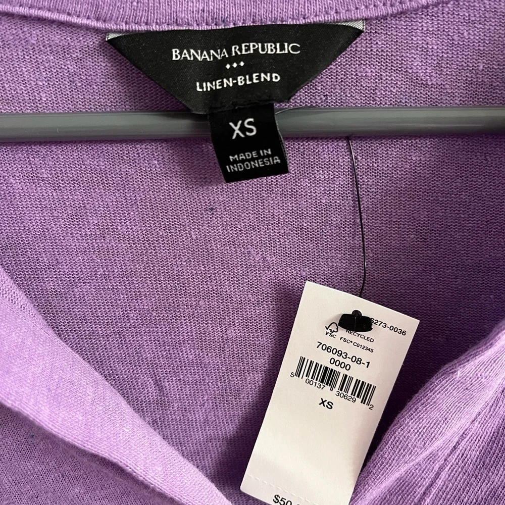 Banana Republic Factory Women's light purple Polo linen blend - Picture 3 of 5